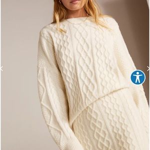 Favorite Daughter - The Oversized Cable Sweater, size small, ivory